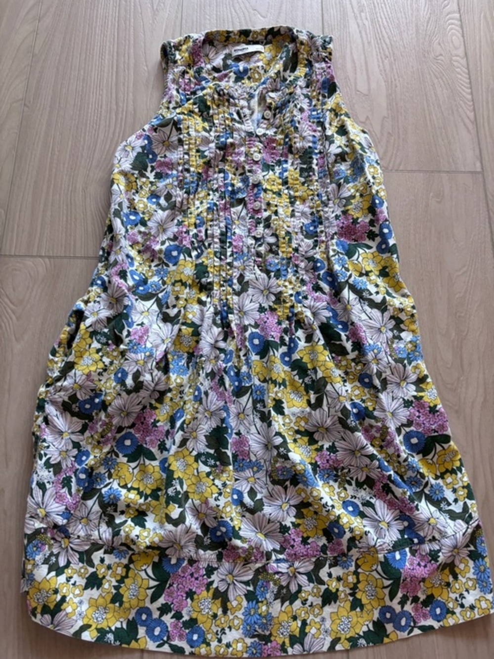 Sonoma Multicolor Floral Sleeveless Pintuck A-Line Dress